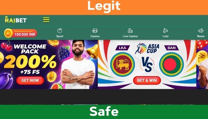 Is Rajbet Indian Sportsbook legit and safe